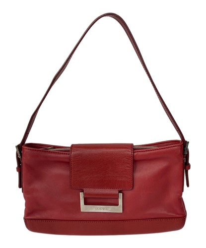 Loewe Leather Semi Shoulder Bag Red Women's #TFB11039