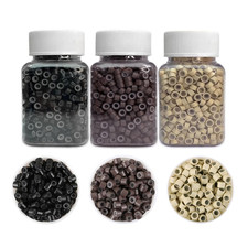1500Pcs Hair Extensions Beads 5Mm Silicone Lined Beads Microlink Rings