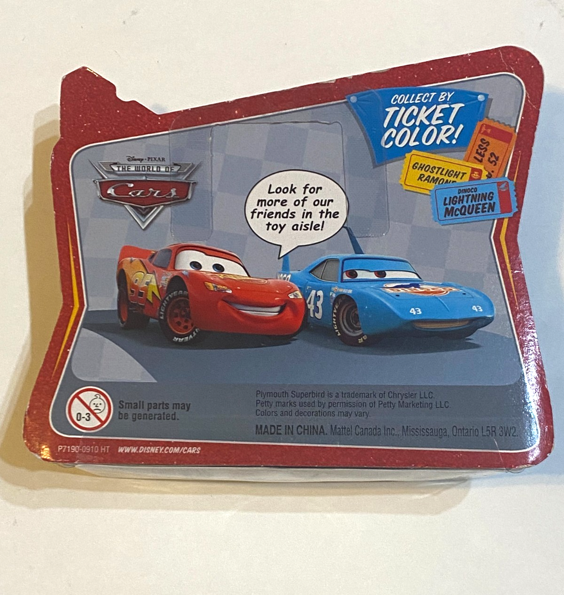 Disney The World Of Cars. Dinoco, The King. Orange Ticket. Look My