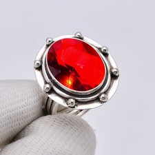 Red Garnet 925 Sterling Silver Ring, Christmas Gift Idea, Bride's Jewelry Ring