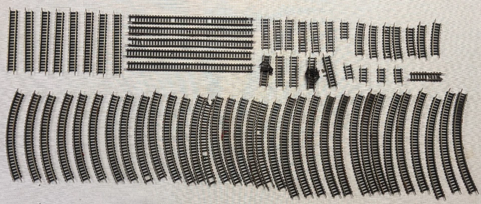 Konvolut Piko gerade und gebogene Gleise, 70 Stück, Spur N, Schnäppchen !!!