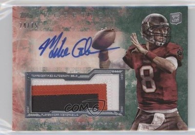 2013 Topps Inception Green 24/75 Mike Glennon #IAJP-MG Jumbo Patch Auto 0v3