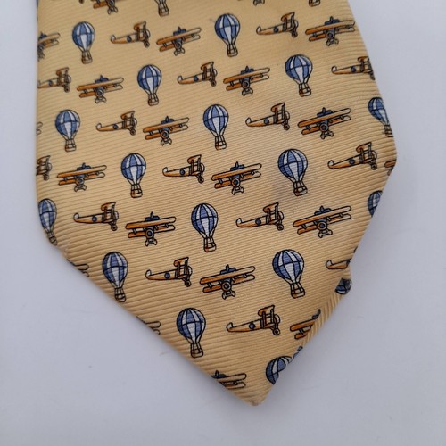 Hilditch & Key Men's Tie Yellow Graphic 100% Silk - Picture 2 of 4