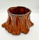 Rare Vintage Brush McCoy  ~ stump shaped  planter
