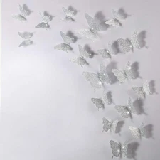 48PCS 3D Butterfly Wall Stickers DIY Mirror Removable Decals Home Decor