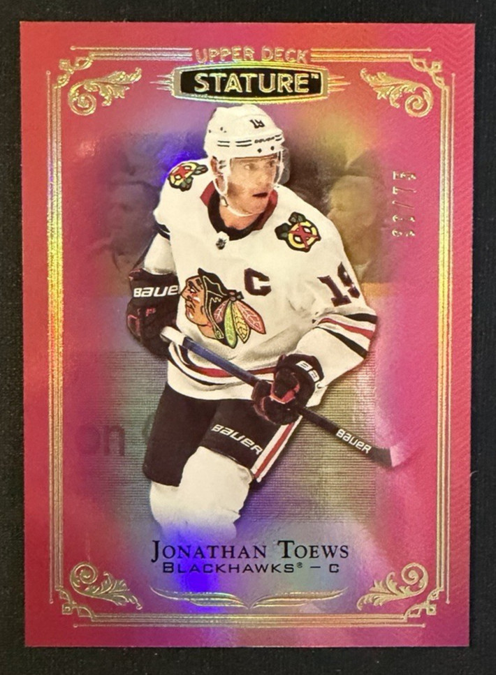 2019-20 Upper Deck Stature Jonathan Toews #27 Chicago Blackhawks Red 36/75