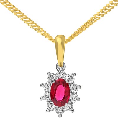 18 Karat Gold Jewelco London rund 0,35 Karat Diamant Cluster Anhänger Halskette 18 Zoll
