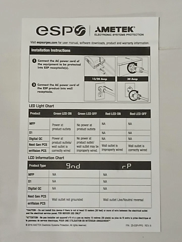 ESP Ametek XG-PCS-20820D Power Line Filter 208V 20A Surge Protector Noise Filter - Image 2 of 4