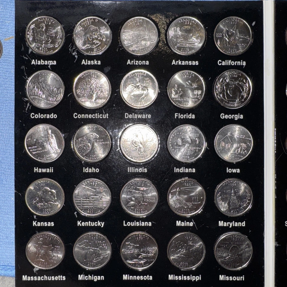 1999 To 2008 P COMPLETE 50 State Quarters Set 50 Philadelphia Statehood Lot SQP1 - Image 2 of 3