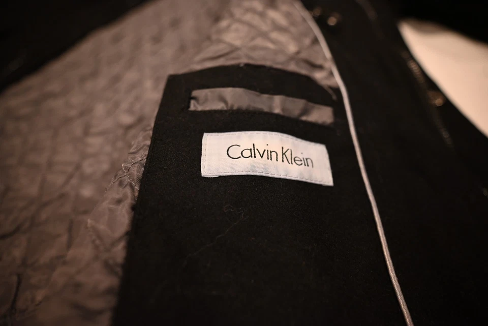 Calvin Klein men's black military or field-style wool coat. Size: XXL. Heavy. - Image 2 of 4