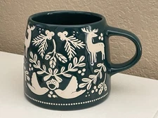 Tabletops Unlimited Winter Forest Dark Green Large  Mug W/wide Bottom