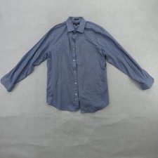 Banana Republic Shirt Mens Large Blue Grant Fit Non-Iron Stretch Dress 16-16.5