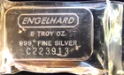 Engelhard Mint Serial Repeating Rev Sealed Bullion Vtg-0.999 Silver 5 Oz Art Bar