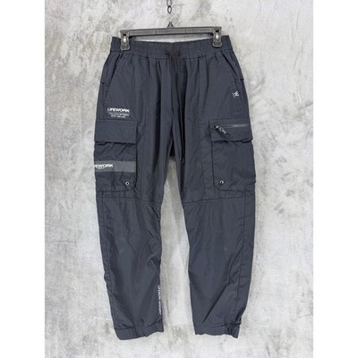 Lifework Mens Black Cargo Jogger Pants Size M LW212WL401-2 Utility Streetwear