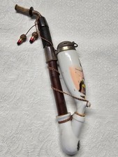 Alte Tabakpfeife Gesteckpfeife mit bemalten Porzellankopf