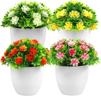 4 StüCke KüNstliche Blumen Mini Kunstpflanze KüNstliche Kunstblumen Im Topf FüR