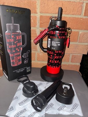 SALE 2DAY Coldest 36oz Limitless GLOWIE HEARTS  XOXO ,V8 LIDS Unique !! NIB