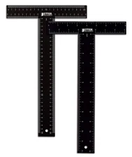 T Square 2 Pack T Ruler 12 inch Metal Carbon Steel Ruler Double Sided Standar...