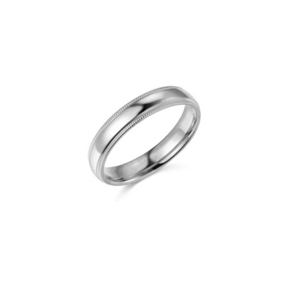 14 Karat Weißgold 3 mm klassische helle Kuppel Milgrain Ehering für Frauen