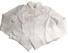 Fabletics White Perfect Storm Cropped Train Jacket Medium