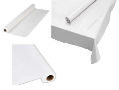 Disposable Tablecloth Party Banquet Table Cover Roll - 300 ft. x 40 in. (White)