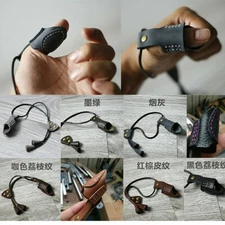 Archery Leather Thumb Finger Buckle Gloves Stall Guard Draw String Protective