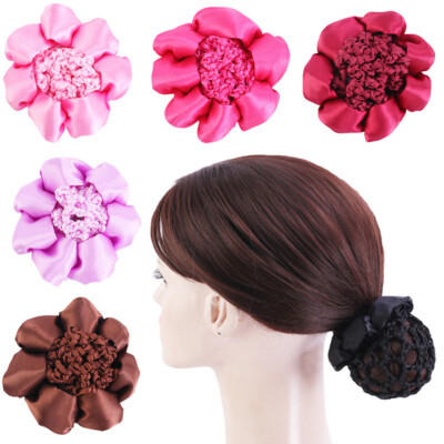 Women child Bun Cover Snood Hair Net Sleep Ballet Dance Skating Crochet Decor  