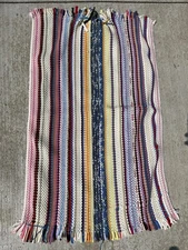 Vintage Mid Century Rag Rug Boho Shabby Chic Cottagecore BL