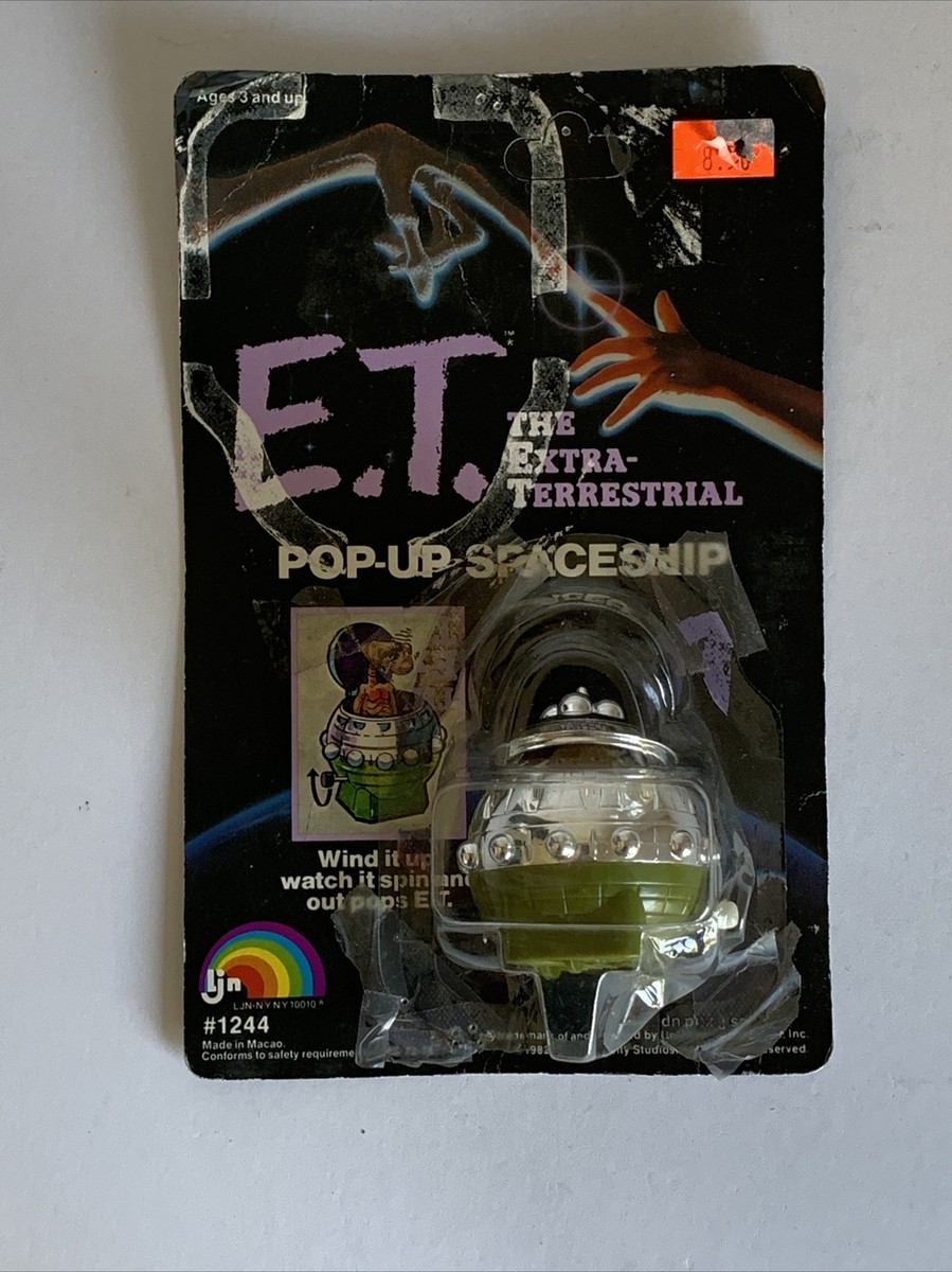1982 LJN, E.T. THE EXTRA-TERRESTIAL, POP-UP SPACESHIP, On Card New
