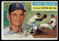 FRANK MALZONE Signed 1956 Topps Card 304 AUTO Boston Red Sox