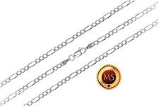 3mm 925 Italy Sterling Silver Diamond Cut Figaro Chain Necklace or Bracelet