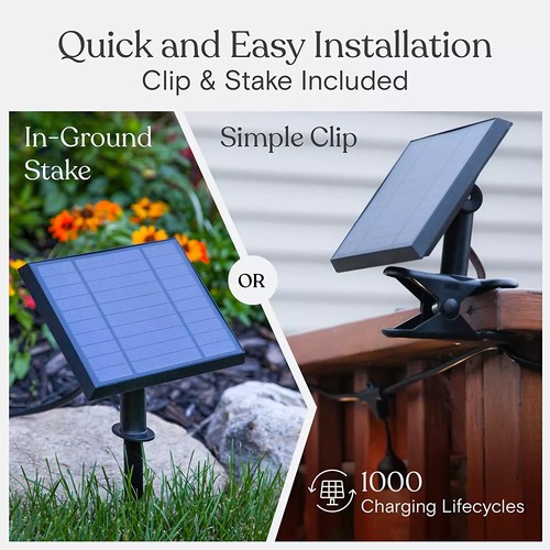 Brightech Ambience Pro solarbetriebene Außenlichterkette, 48/27 Fuß Edison Glühbirne - Bild 7 von 9
