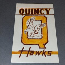 Quincy University Hawks Illinois IL 4x6 Scrapbook Shadowbox Artwork Art