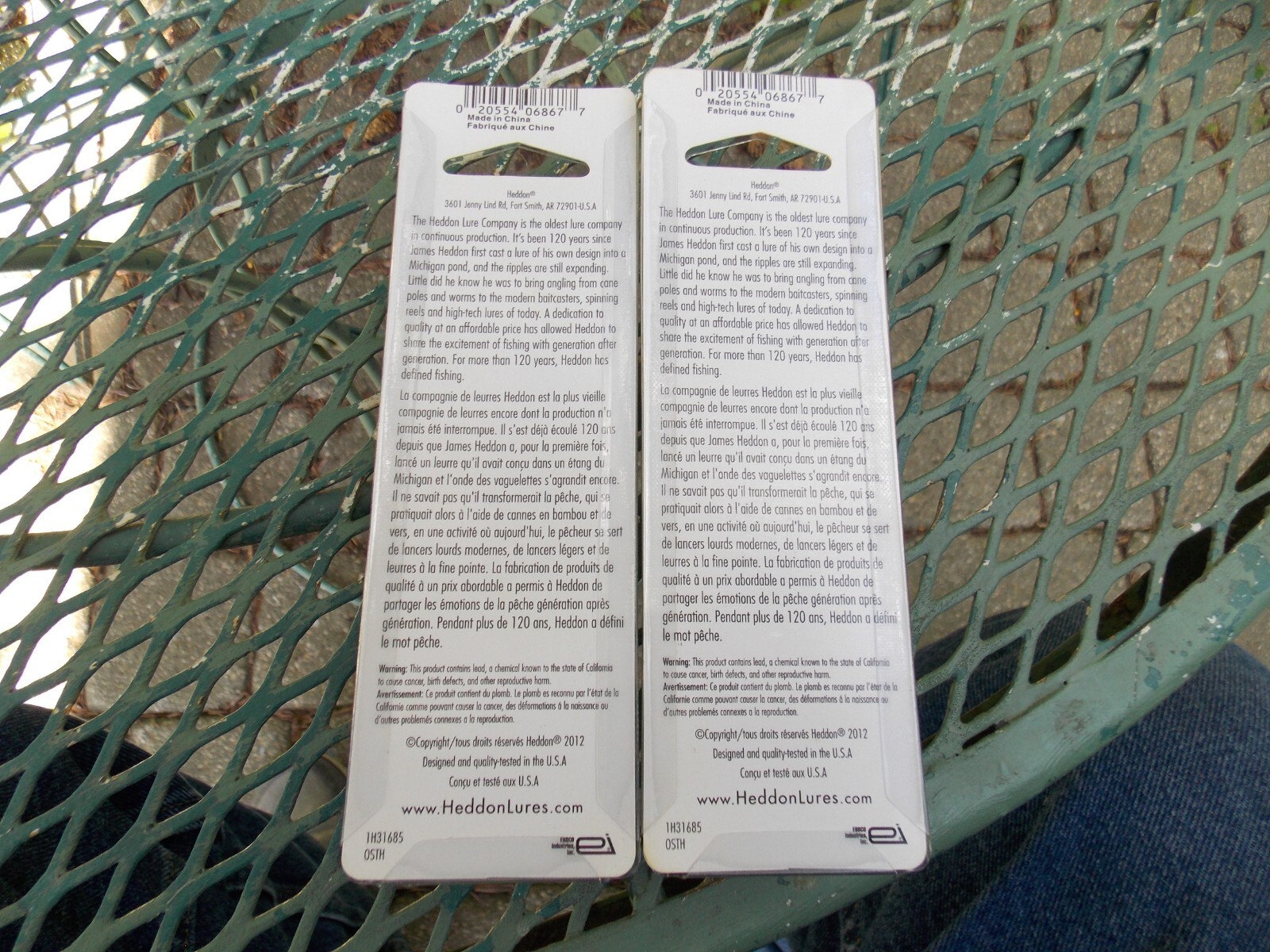 (2) Heddon MOSS BOSS Topwater Lures Chart/Gold Scale & White/Gold Scale 9/26 - Image 2