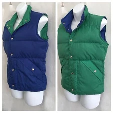 Natural High Down Outerwear Size XS Women's Vest Jacket ~ Reversible Blue/Green