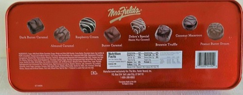 Rare Vintage Mrs Fields Assorted Chocolates Decorative Tin Storage Box Holiday - Picture 6 of 6