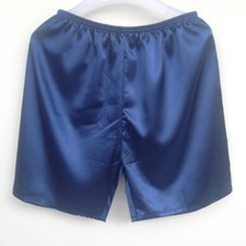 Men Satin Pajamas Shorts Trunk Loose Home Wear Smooth Soft Nightwear Underwear