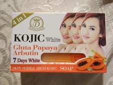 2 Pieces D-ne Gold Kojic White Gluta Papaya Arbutin Soap 4 in 1, 160g Each