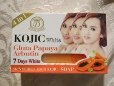 2 Pieces D-ne Gold Kojic White Gluta Papaya Arbutin Soap 4 in 1, 160g Each
