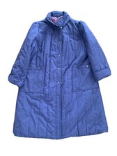 Vintage Quilted Puffer Trench Coat Grandma Jacket Womens Size 22 1/2 Purple