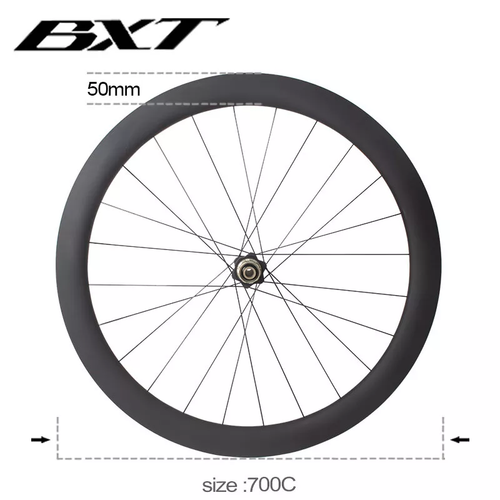 BXT Voll Kohlefaser Clincher Röhrenförmig 700C Scheibenbremse Rennrad Radsatz - Bild 2 von 9