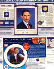 former President Barack Obama 85 original, separate CLIPPINGS pages lot- 1/2 pnd