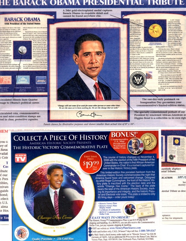 former President Barack Obama 85 original, separate CLIPPINGS pages lot- 1/2 pnd