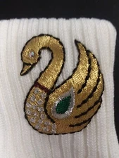 WOMEN'S FASHION SOCK SIZE 9-11 WITH SWAN PATCH