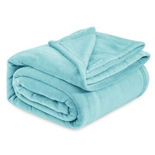 Fleece Bed Blankets Queen Size - Soft Lightweight Queen 90" x 90" River Blue