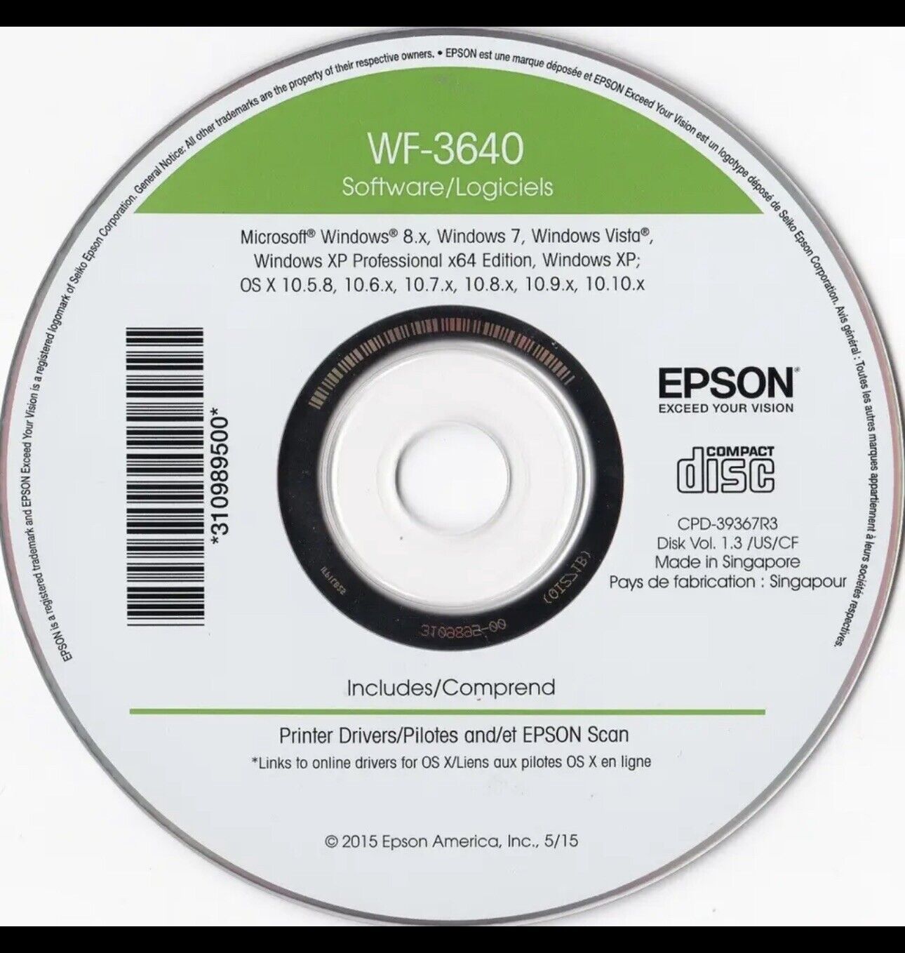 Centelleo veneno Resistente Setup CD ROM Disc EPSON WF-3640 Printer Software For Windows & Mac OS  Drivers - Colegio Hijas de Jesús