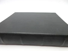 Photo Album 8x9" Leather Cover 4 Ring Binder 72 Clear Pockets Black