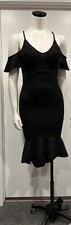 Charlotte Russe black ruffle midi bodycon dress Small