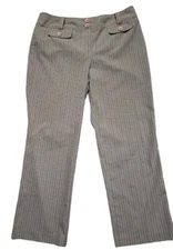 Ann Taylor Loft size 12 Striped High Rise Stretch Striaght Leg Cropped pants