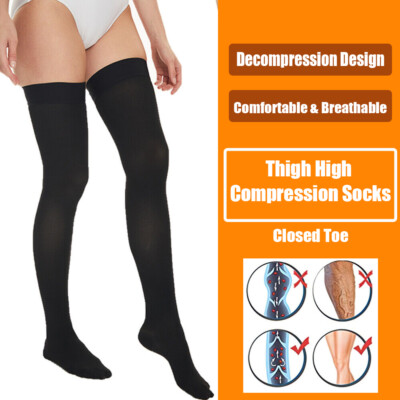 Thigh High Medical Compression Stockings for Women & Men 20-30 mmHg Firm Support